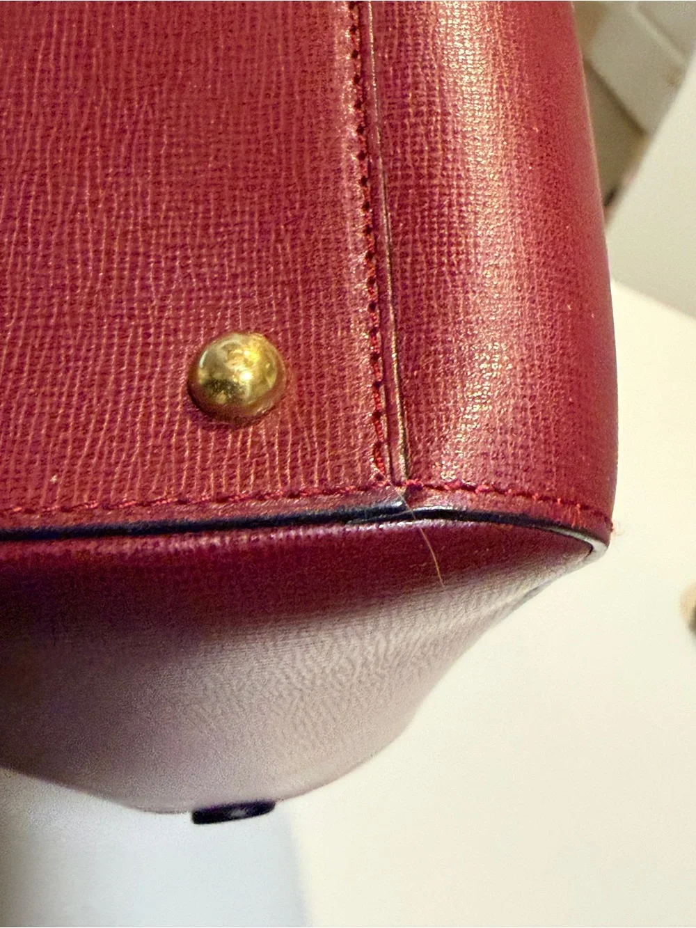 Must de Cartier Bordeaux Leather Bag Vintage Tote Authentic with Dust Bag & COA